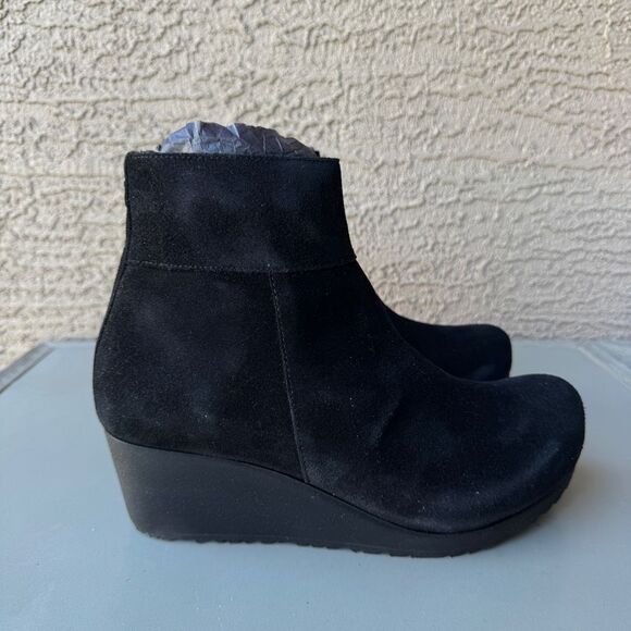 Birkenstock Papillio Ebba Wedge Boots Women’s 10US or 41EU Black Suede Leather - Picture 3 of 13